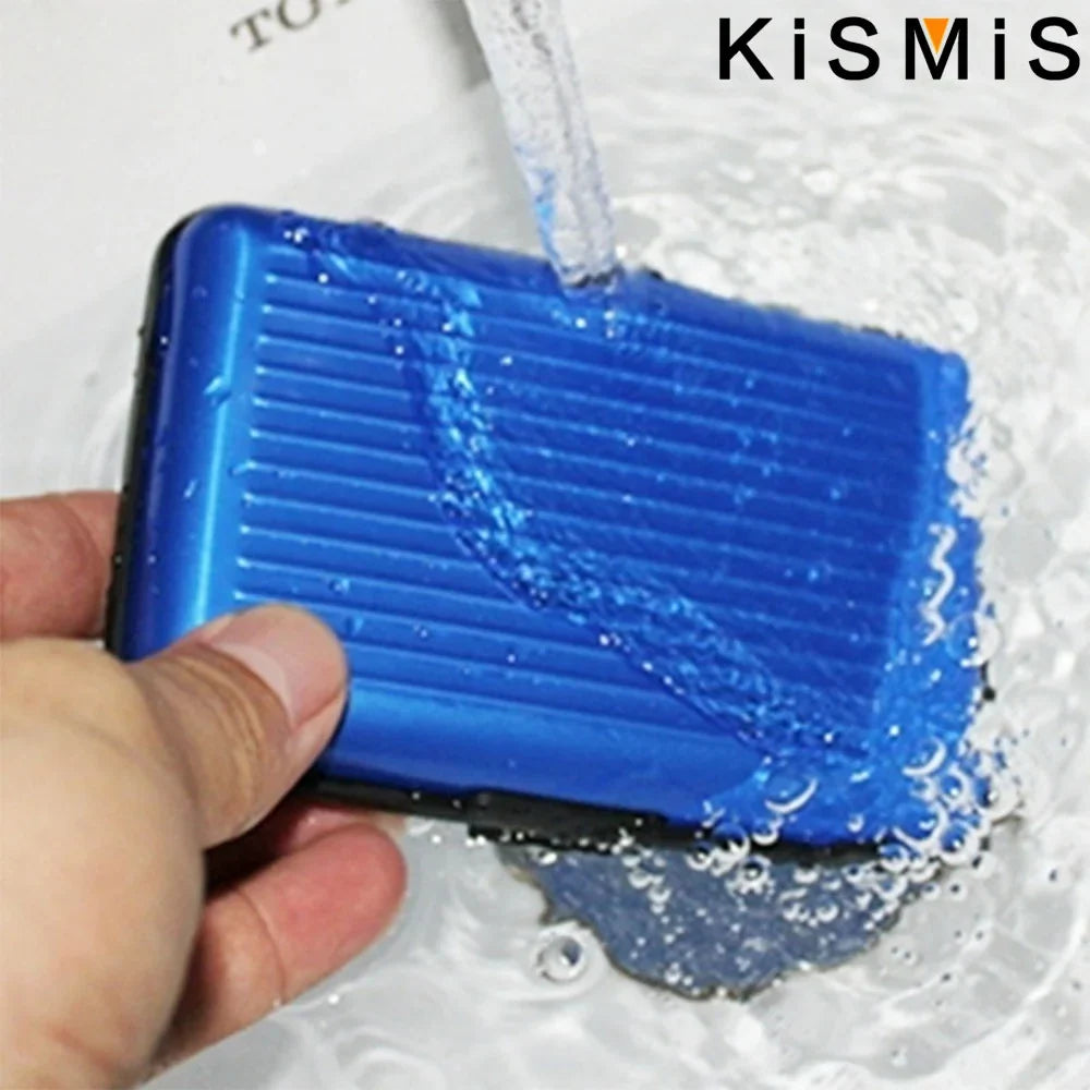 KISMIS RFID Metal Wallet – Business ID & Credit Card Protector for Men & Women, Card Holder with Package Box