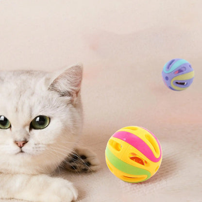 Jingle Bell Cat Toy Balls – Interactive Hollow Rattle Balls for Kitten Chasing, Pouncing & Play Exercise Toys