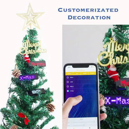 Rechargeable Bluetooth LED Name Tag: Programmable Scrolling Message Board - Digital LED Badge Insignia for DIY Mini Display