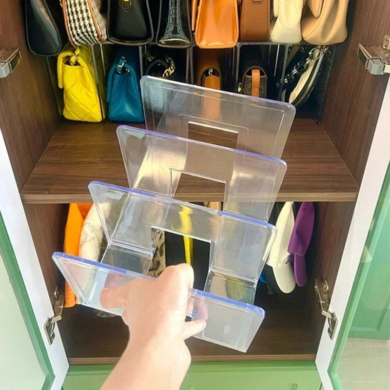 Acrylic Handbag Storage Rack – Transparent Divider Organizer for Luxury Bags Display & Storage