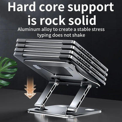Adjustable Aluminum Alloy Phone & Tablet Stand | Portable Folding Design | Supports Devices up to 17" | Cooling Feature | Laptop & Tablet Support