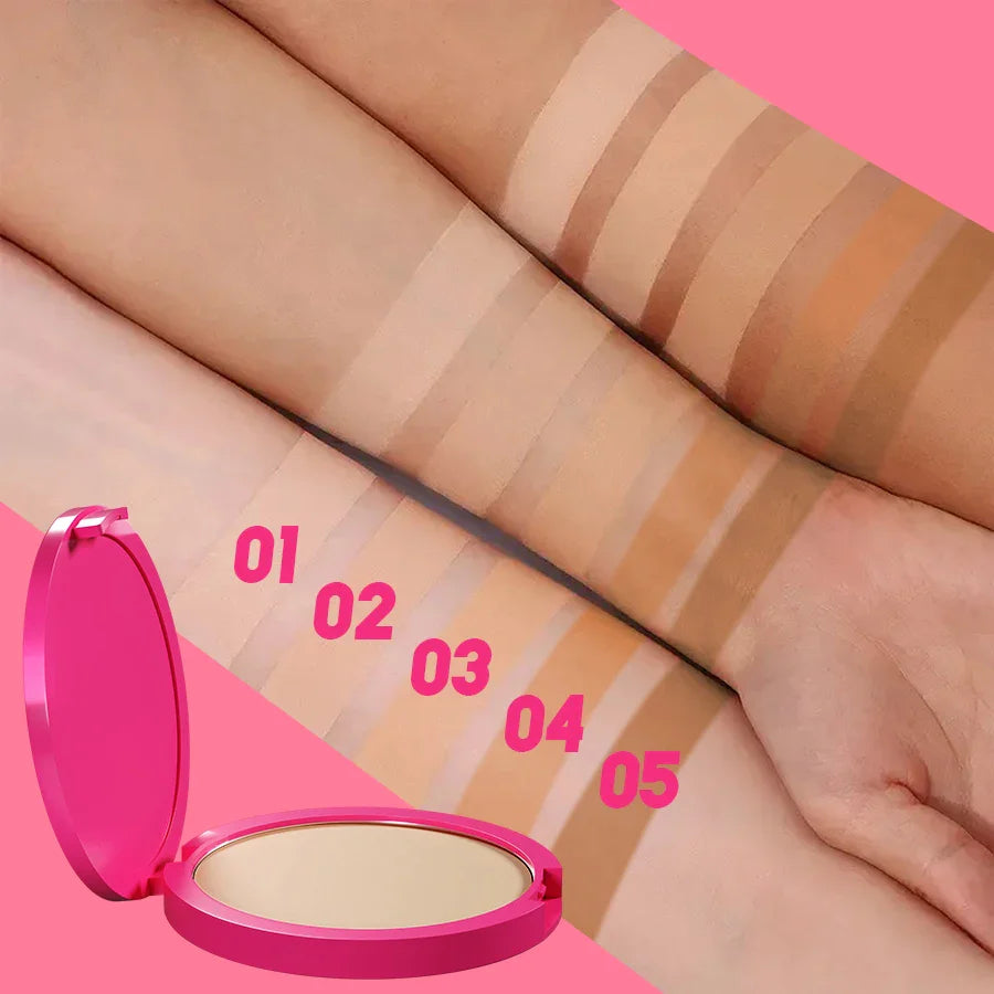 Natural Matte Pressed Powder — Oil Control Brightening Face Foundation & Concealer