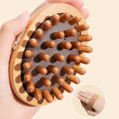 Wooden Anti-Cellulite Body Brush – Spa Air Cushion Massage Comb for Scalp & Essential Oil Therapy