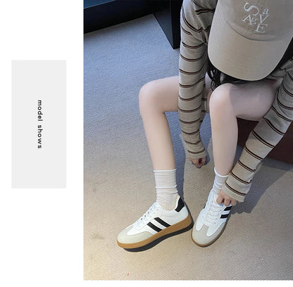 Women’s Casual Lace-Up Shoes | Lightweight Anti-Slip Flat Sneakers for Outdoor Walking