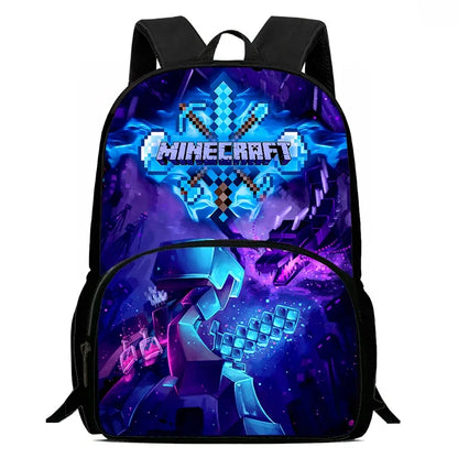 Mini-Craft Kids School Backpack Set — Front Pocket Backpack, Shoulder Bag & Pencil Case for Boys & Girls Ages 5-10
