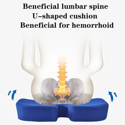 Memory Foam Seat Cushion – Office Chair & Home Use, Ergonomic Pillow for Back Pain Relief