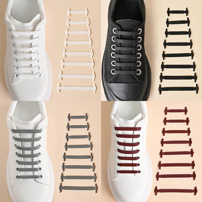 16pcs Silicone No Tie Shoelaces: Elastic Creative Lazy Laces in 12 Colors - Easy Rubber Lace Replacement