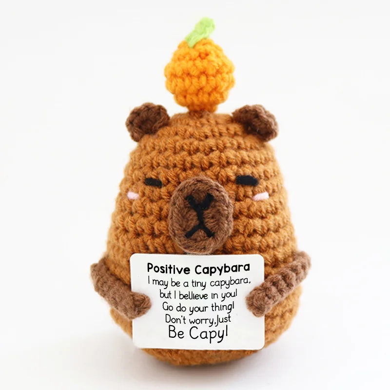 Positive Energy Crochet Doll — Handmade Knitted Plush Potato, Plant, Avocado, Bee & Animal Pocket Hug Emotional Support Gift