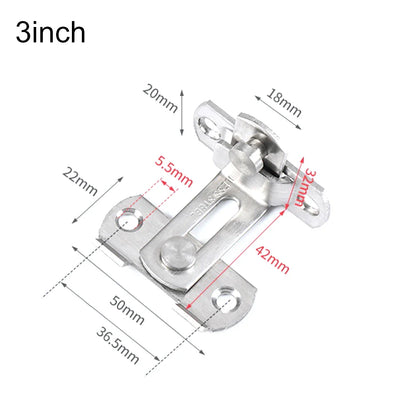 Stainless Steel 90 Degree Door Lock Guard Latch Bolt - Toggle Latch for Sliding Barn Doors, Wine Cabinets, and Closets - Right Angle Lock