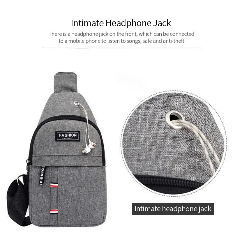 2023 New Chest Bag – Men’s Simple Nylon Fashion Waterproof Messenger Pack, One Shoulder Crossbody Bag