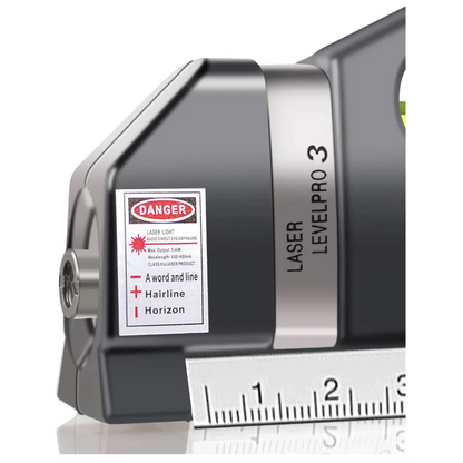 Multipurpose Line Laser Leveler Tool - Cross Line Lasers with 8FT 2.5M Standard Measure Tape and Metric Rulers