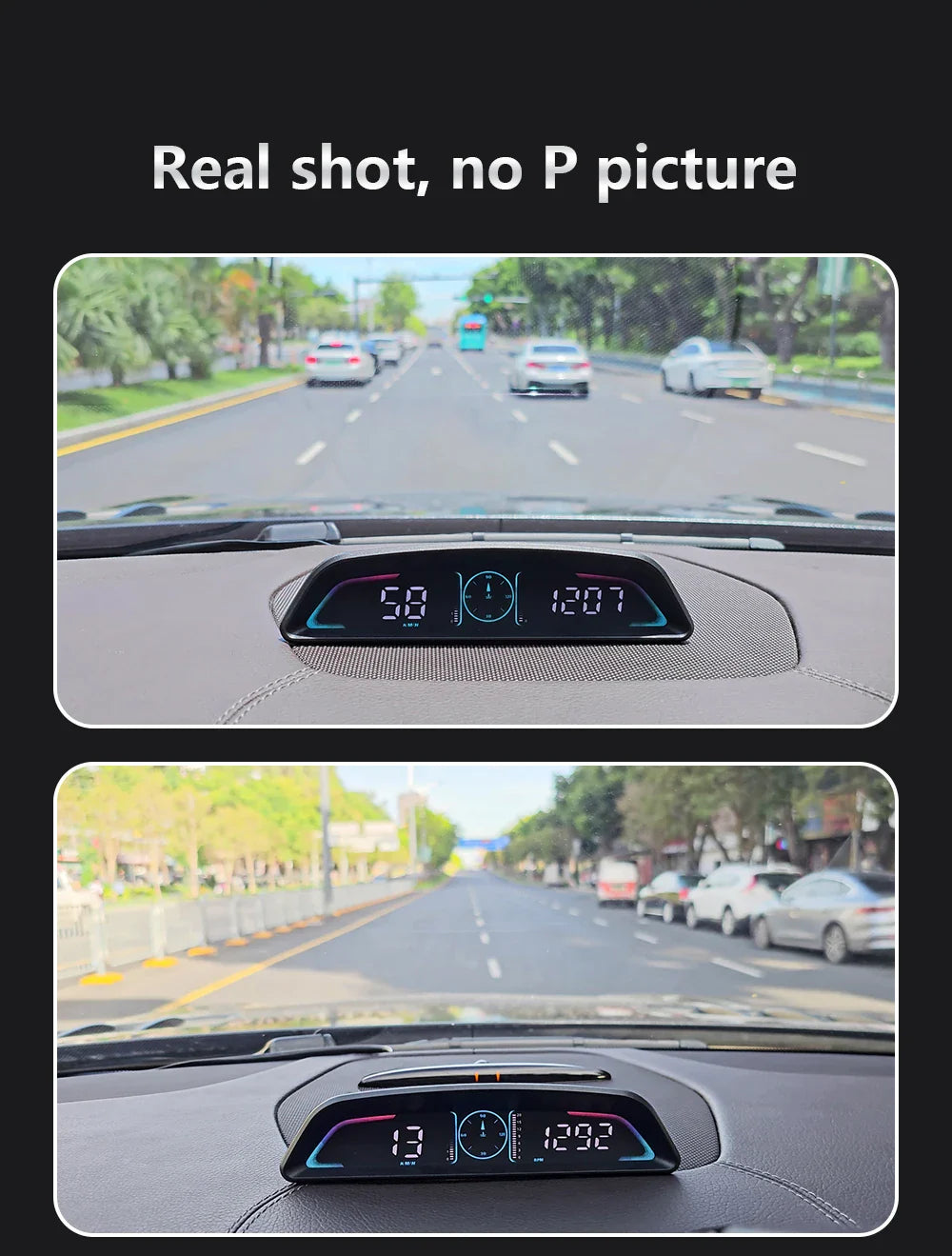 AD G3/B3 OBD2 GPS Head-Up Display – Smart Car HUD with Digital Speedometer, RPM, Water Temp, Clock & Security Alarm