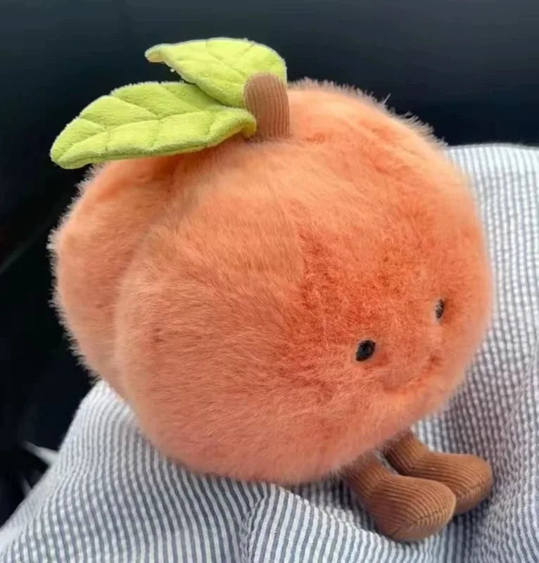 Kawaii Peach with Legs Doll – Smiling Face Fruit Cosplay Cushion, Sofa Decor, Perfect for Kids' Birthday Gifts