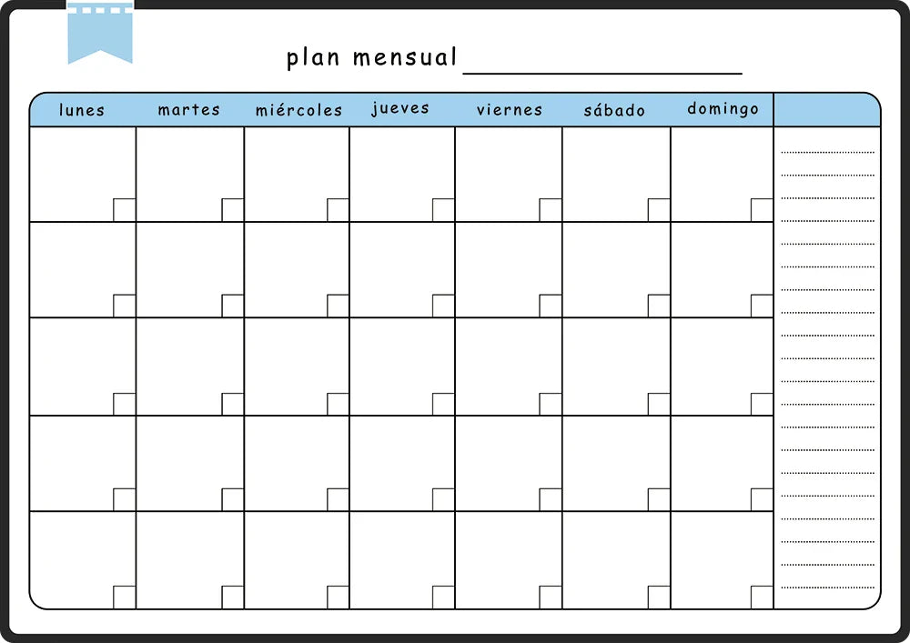 A3 Dry Erase Whiteboard Fridge Calendar – Weekly & Monthly Planner in Spanish, French, English