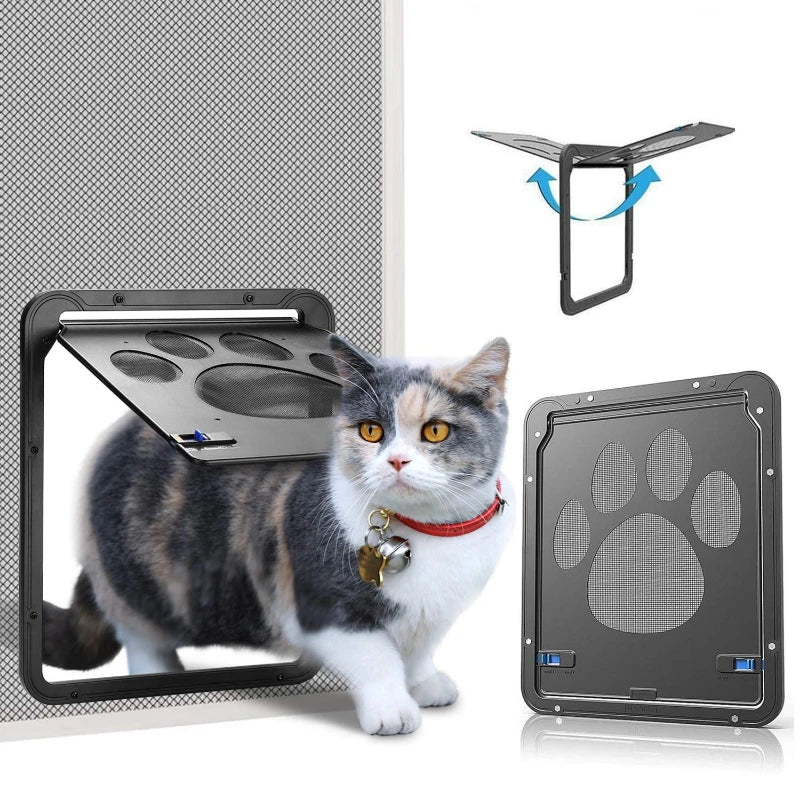 Secure Entry Solution: Pet Door with Lockable Magnetic Screen - Easy Install for Outdoor Dogs & Cats, Stylish Access to Your Garden