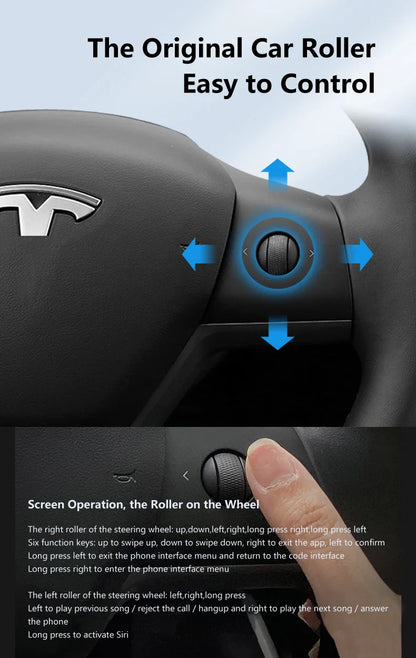 Carbar 8.8" Smart Dashboard Touch Screen – Wireless CarPlay & Android Auto for Tesla Model 3 & Y, Free Air Vent Camera
