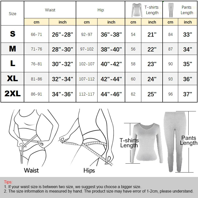 Winter Women's Thermal Underwear Set: Long-Sleeved Top and Trousers - Warm Lingerie 2-Piece Seamless Long Johns