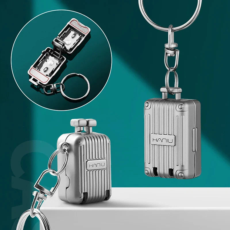 Exquisite Luggage Keychain Nail Cutter – Foldable Stainless Steel Nail Clippers, Rotary Toenail & Fingernail Manicure Trimmer