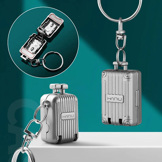 Exquisite Luggage Keychain Nail Cutter – Foldable Stainless Steel Nail Clippers, Rotary Toenail & Fingernail Manicure Trimmer