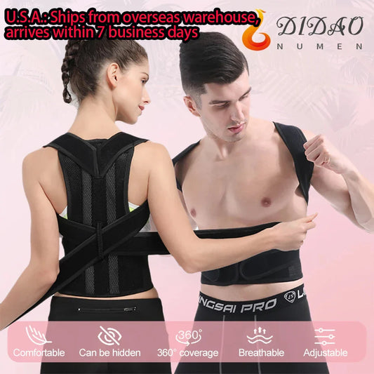 Back Posture Corrector Belt — Shoulder Support & Spine Brace for Upper & Lower Back Pain Relief | Clavicle Posture Vest