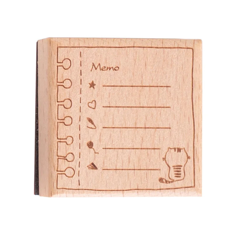 Cute Cat Wood Stamp Calendar – Daily & Monthly Planner Stamps for Journaling, Scrapbooking & DIY Crafts
