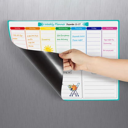 A3 Dry Erase Whiteboard Fridge Calendar – Weekly & Monthly Planner in Spanish, French, English