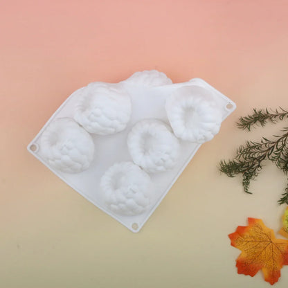 6-Cell Raspberry Silicone Mousse Cake Mold — Food-Grade Baking Tool for Party Desserts and Kitchen Supplies