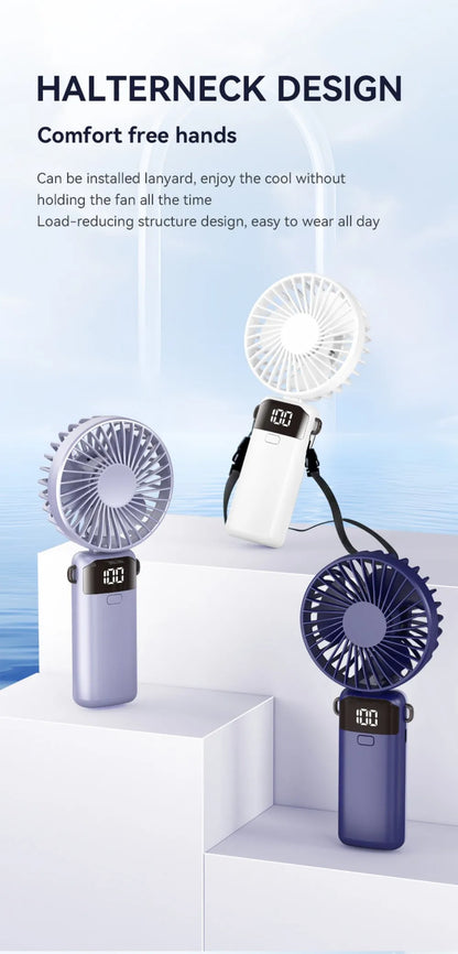 Portable Mini USB Fan – Handheld & Desktop Fan with Phone Holder, 3-Speed Adjustable Wind, Long Battery Life, Multi-Function Cooling Fan