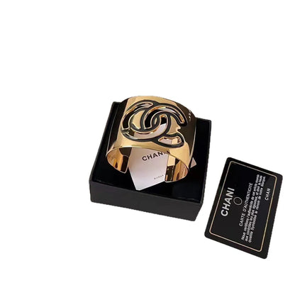 Gold Enamel Hollow Narrow Bracelet & Colorful Earrings Set — Classic Fashion, Lightweight Alloy Jewelry with Luxury Look