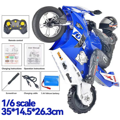 1/6 Scale RC Electric Racing Motorcycle – High-Speed 4CH Remote Control Drift Car Toy for Boys