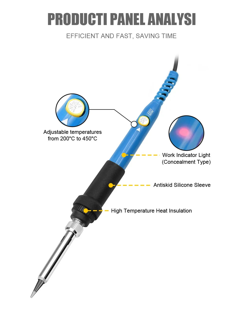 JCD 60W/80W Electric Soldering Iron – Adjustable Temperature with Digital Display for Welding & Repair