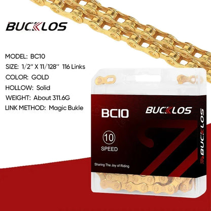 BUCKLOS MTB Bike Chain – 12 & 11 Speed Mountain & Road Bicycle Chain, Compatible with 8-12 Speed Cycling Parts