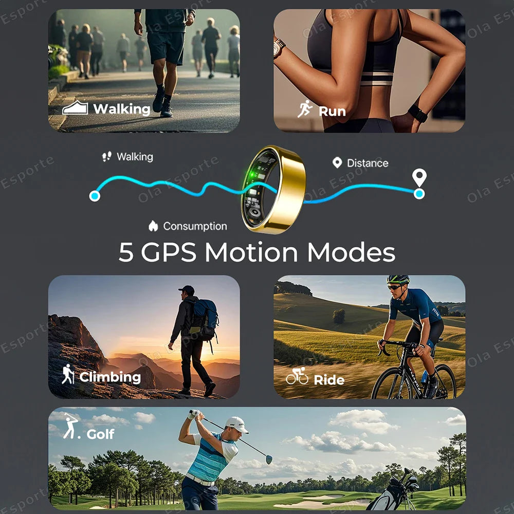 2026 Smart Ring Health Tracker – Heart Rate, Blood Pressure, Sleep & Motion Monitoring IP68 Waterproof Fitness Ring for Men & Women, Holiday Gift Wearable