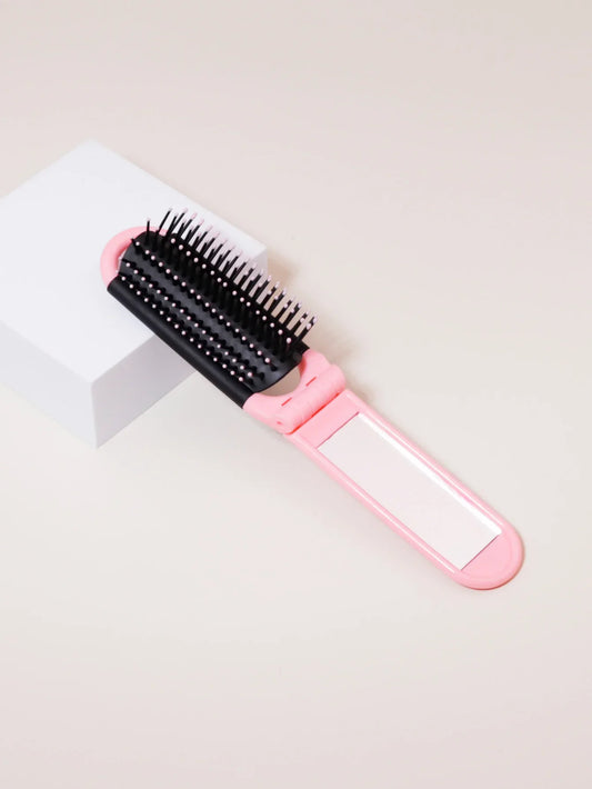Folding Pocket Mirror Comb – Portable Travel Comb, Essential for On-the-Go Hair Care