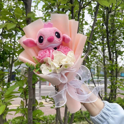 Disney Stitch Plush Bouquet – Super Soft Stuffed Doll Gift for Christmas, Birthday, Valentine & Graduation