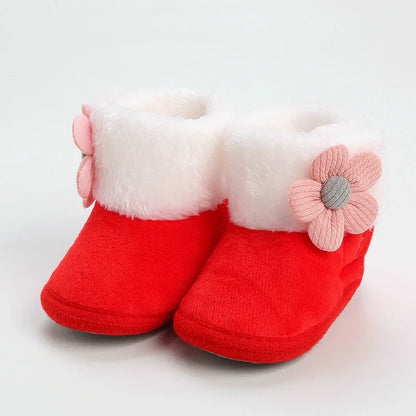 Newborn Baby Pompom Booties - Soft Warm Anti-Slip Shoes for Infants and Toddlers