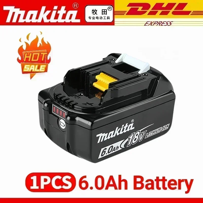 100% Original Makita 18V Lithium Battery – 6Ah/5Ah/3Ah Compatible with DTW700, DDF487, DTD173, DGA404, HR140D, DJV182 Tools