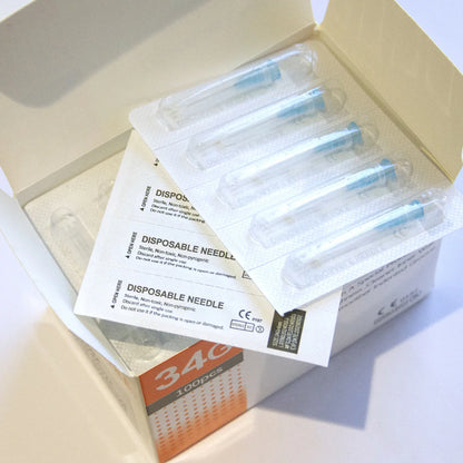 34G Tattoo & Beauty Injection Needles — 1.5mm, 2.5mm, 4mm Sterile Safety Syringe Hand Tool Parts