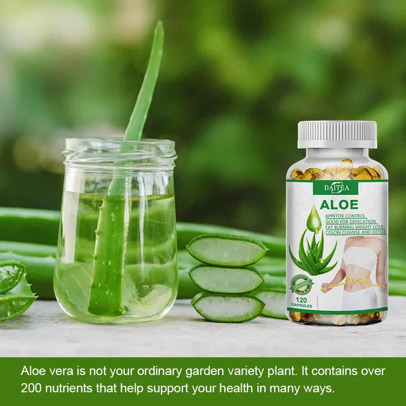 Aloe Vera Extract Capsules – Maximum Strength Detox, Acidity Balance & Immune Support, 120 Capsules