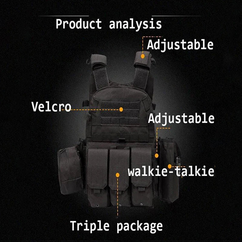 Multi-Function Tactical Vest for Training & Combat - Weight-Bearing CS Training Gear, 1PC Combination