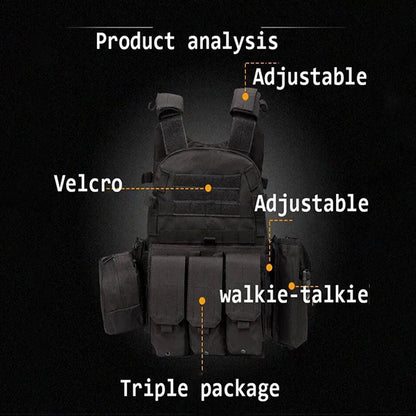 Multi-Function Tactical Vest for Training & Combat - Weight-Bearing CS Training Gear, 1PC Combination