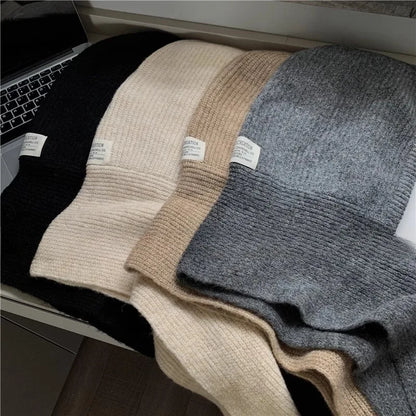 Y2K Balaclava Beanie Hat & Scarf – Thick Knit One-Piece Winter Neck Warmer Retro Style