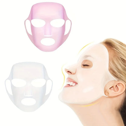 Silicone Mask Cover — Ear-Mounted Reusable Facial Care Tool for Moisturizing & Essence Absorption