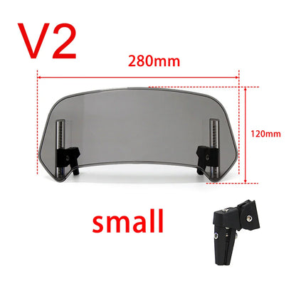 Universal Motorcycle Windshield Extension – Adjustable Clamp-On Wind Deflector Spoiler for BMW, Kawasaki, Yamaha, Honda & Suzuki Bikes