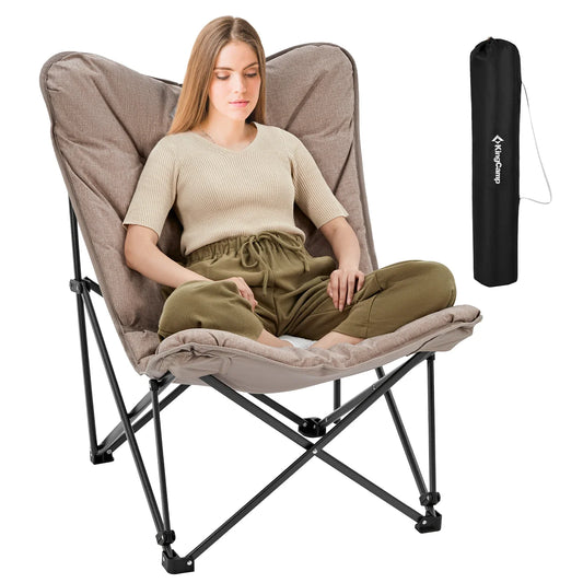 KingCamp Portable Foldable Butterfly Chair – Comfortable Upholstered Seat for Camping, Dorm & Outdoor, 300 lbs