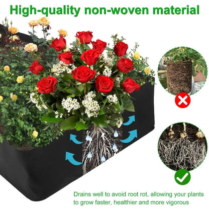 Garden Planting Bag - Multi-Gird Felt Rectangle Nursery Pot for Vegetables, Tomatoes, Potatoes - Planting Container