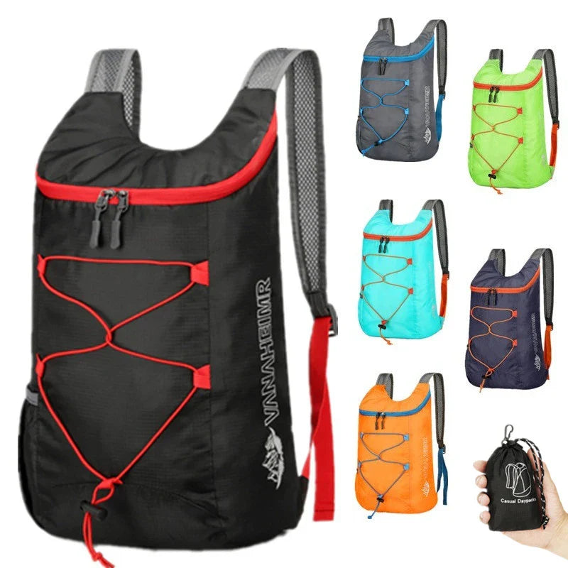 Multifunctional Outdoor Folding Backpack – Lightweight Waterproof Nylon Sports Bag for Camping, Hiking & Travel Use
