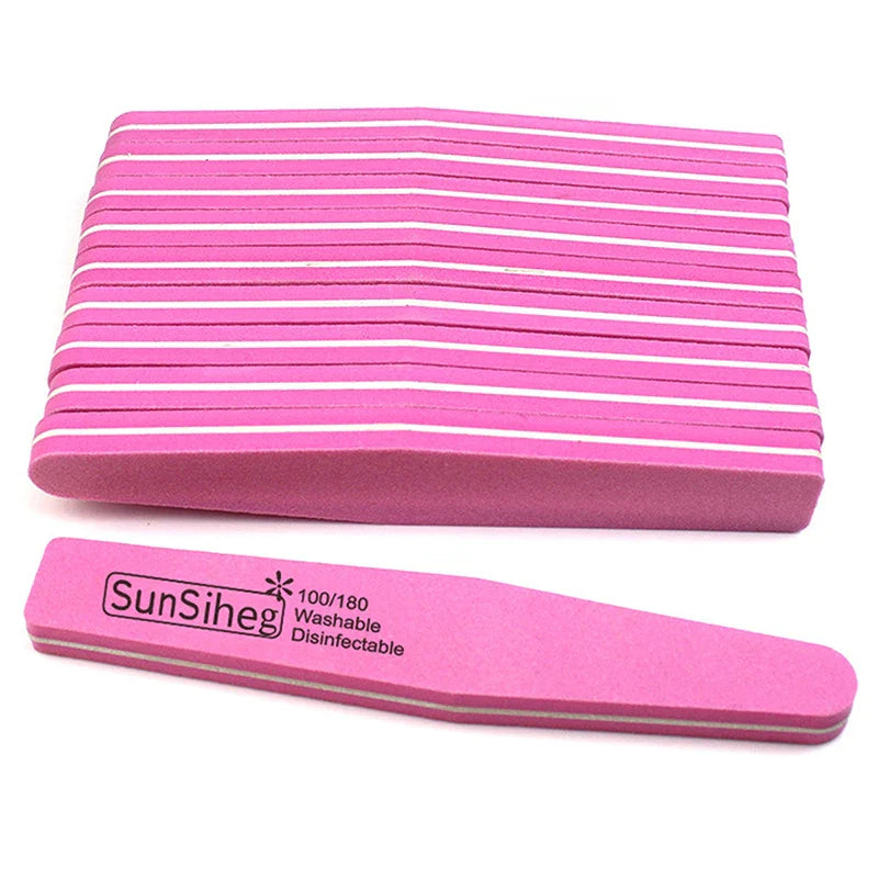 10PCS Double-Sided Nail File Blocks – Colorful Sponge Buffing, Sanding & Polishing Strips for Pedicure & Manicure Tools
