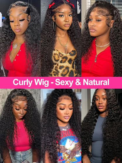 Water Wave Glueless Human Hair Wig – Curly 13x6/13x4 HD Frontal, 250% Density Deep Wave, 7x5 HD Lace Closure, CEXXY Sale