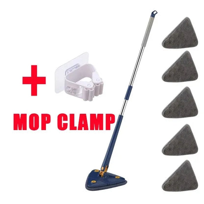 360° Rotatable Triangle Mop | Adjustable Long Handle Microfiber Mop for Wet & Dry Cleaning | Multifunctional Floor Cleaner